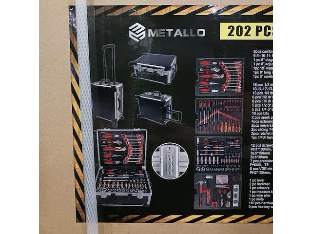 Toolset in koffer, metallo, 202 stuks - afbeelding 4 van  6