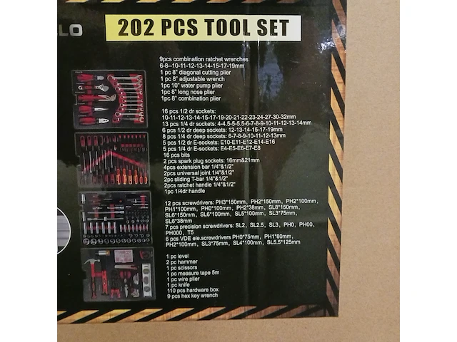 Toolset, metallo, 202 pieces - afbeelding 6 van  6