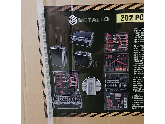 Toolset, metallo, 202 pieces - afbeelding 5 van  6