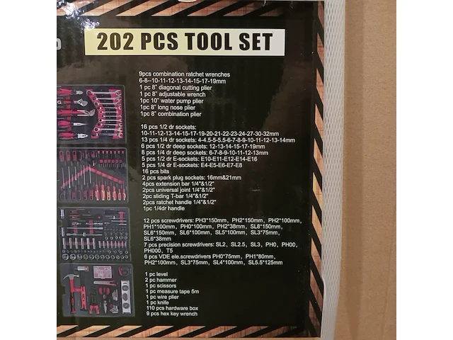 Toolset, metallo, 202 pieces - afbeelding 6 van  6