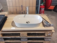 Topblad met waskom, ideal standard, eiken/grijs - afbeelding 1 van  10