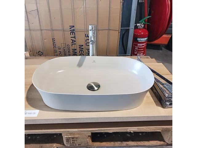 Topblad met waskom, ideal standard, eiken/grijs - afbeelding 3 van  10