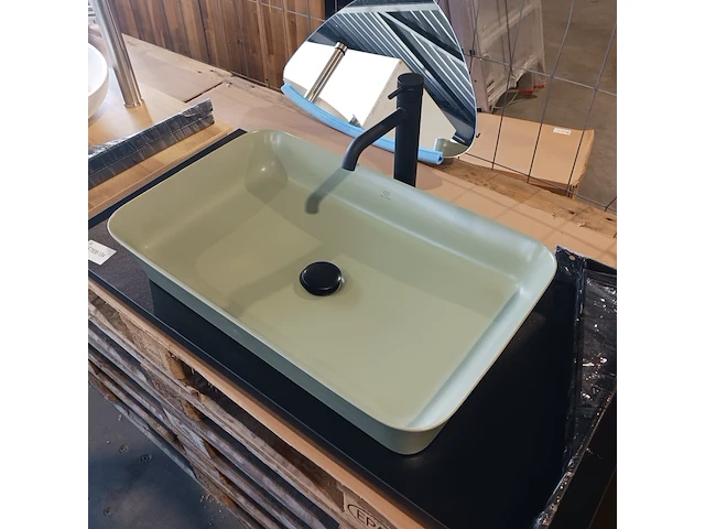 Topblad met waskom, ideal standard, matzwart/lente groen - afbeelding 8 van  10