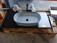 Topblad met waskom, ideal standard, matzwart/matgrijs - afbeelding 1 van  9
