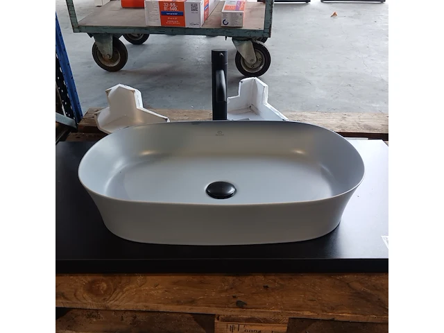 Topblad met waskom, ideal standard, matzwart/matgrijs - afbeelding 2 van  9
