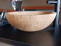 Topblad met waskom, sapho, bamboo, matzwart/hout - afbeelding 3 van  8