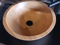 Topblad met waskom, sapho, bamboo, matzwart/hout - afbeelding 4 van  8