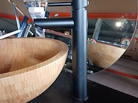 Topblad met waskom, sapho, bamboo, matzwart/hout - afbeelding 5 van  8