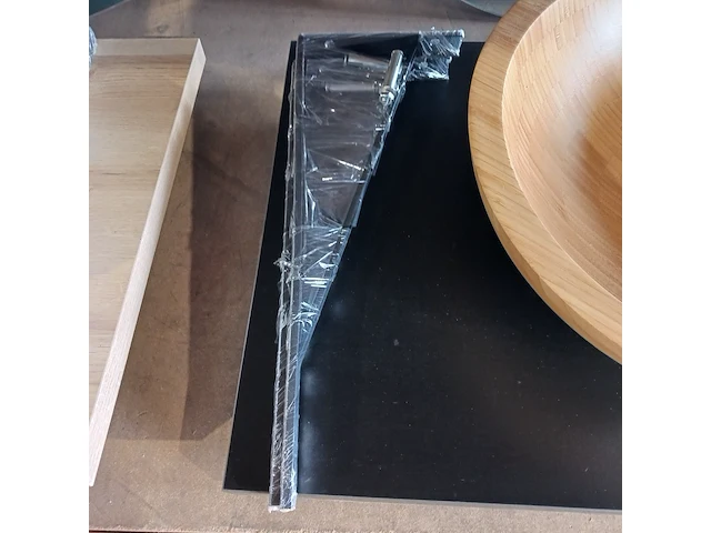Topblad met waskom, sapho, bamboo, matzwart/hout - afbeelding 6 van  8