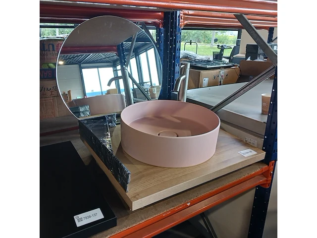 Topblad met waskom, xenz, eiken/rose - afbeelding 1 van  8