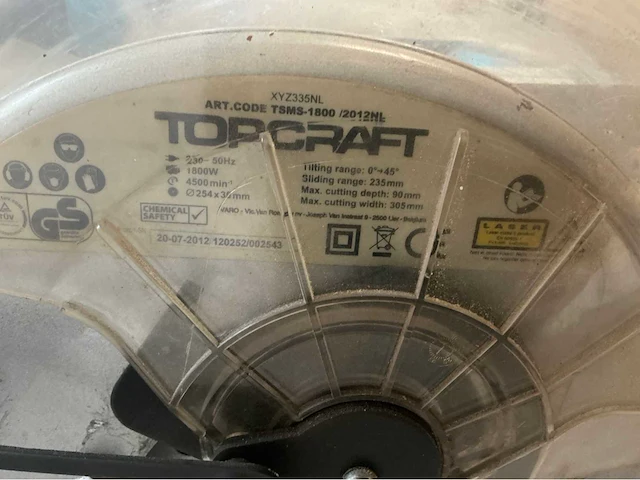 Topcraft tsms 1800 afkortzaag - afbeelding 2 van  10