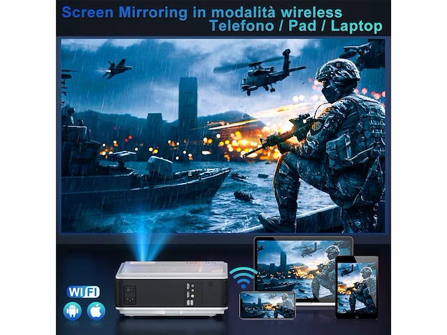 Toptro wlan 1080p,ondersteunt 4k compatibel met mobiele telefoon tv-stick pc usb hdmi sd dvd ps4 - afbeelding 2 van  5