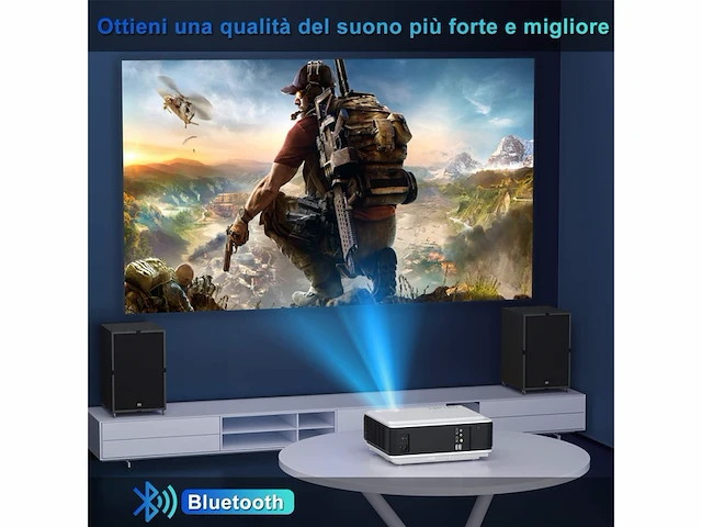 Toptro wlan 1080p,ondersteunt 4k compatibel met mobiele telefoon tv-stick pc usb hdmi sd dvd ps4 - afbeelding 3 van  5