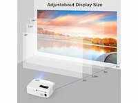 Topvision native 1080p home cinema beamer 9000 lumen compatibel met hdmi/usb/sd/av/vga wit wit - afbeelding 3 van  4