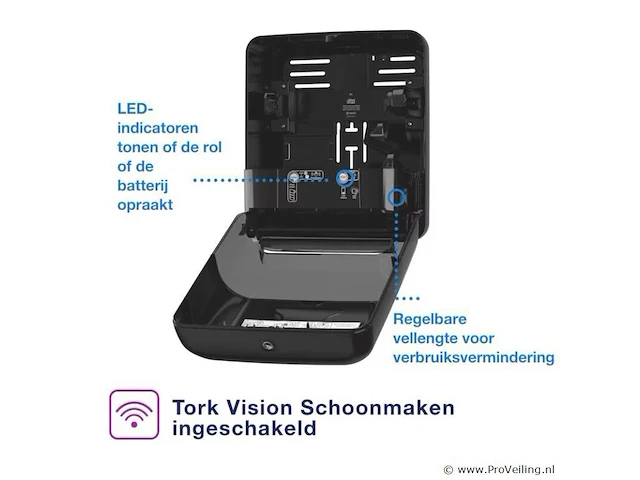 Tork matic® automatische handdoekrol dispenser zwart h1 - afbeelding 5 van  5