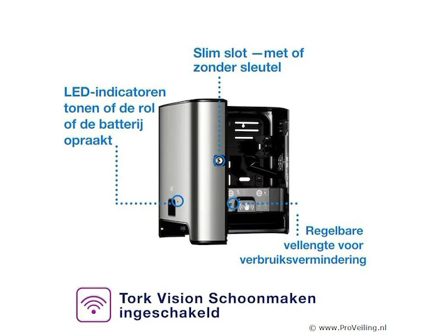 Tork matic® handdoekrol dispenser met intuition™ sensor roestvrij staal h1 - afbeelding 3 van  4