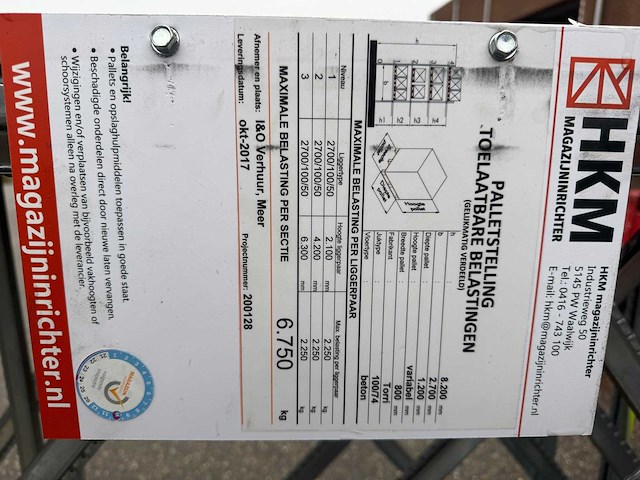 Torry - palletstelling 58 meter (820cm hoog) gegalvaniseerde staanders - afbeelding 8 van  11