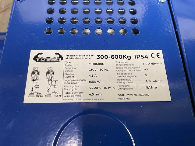 Torso mh0600e mobiele elektrische lier - afbeelding 4 van  4