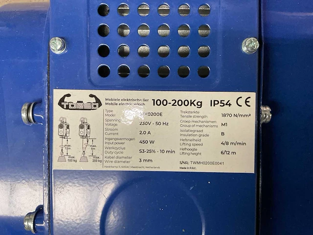 Torso mho200e hijslier electrisch - afbeelding 4 van  4