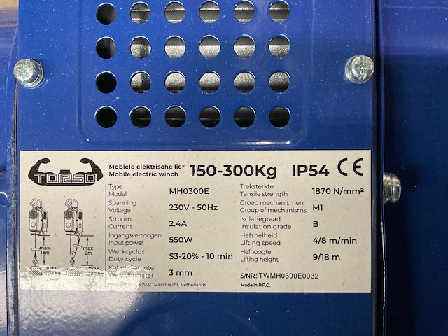 Torso mho300e hijslier electrisch - afbeelding 4 van  4