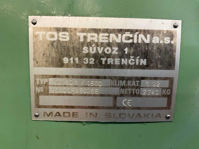 Tos sui40a/1500 universele draaibank - afbeelding 8 van  17