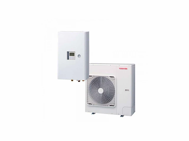 Toshiba - r32 estia - hwt-801hw-e / hwt-1101xwhm3w-e - lucht-water warmtepomp set - afbeelding 1 van  6