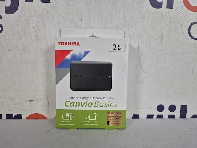 Toshiba canvio basixs exclusive 2tb zwart - afbeelding 1 van  1
