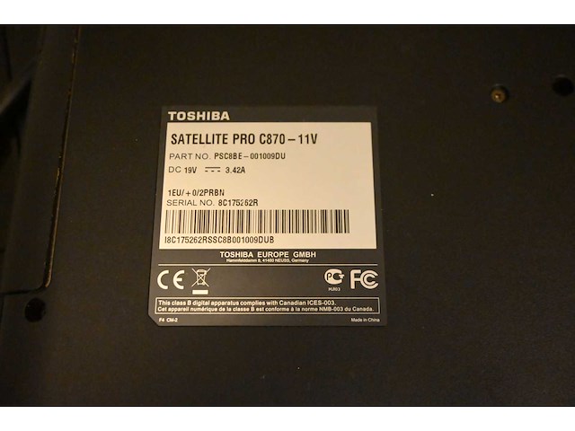 Toshiba satellite pro c870-11v windows laptop - afbeelding 4 van  4