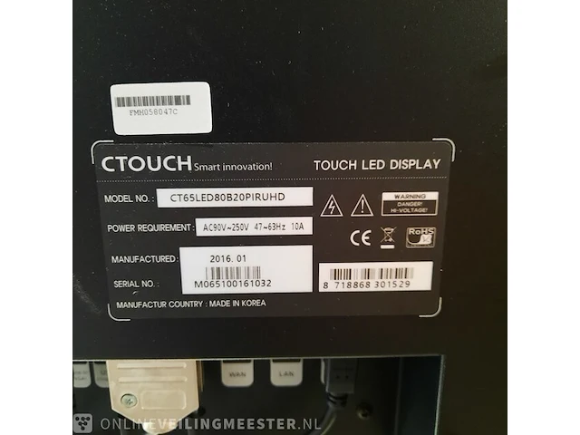 Touch screen monitor op verrijdbare standaard ctouch, ct65led80b20piruhd - afbeelding 2 van  15