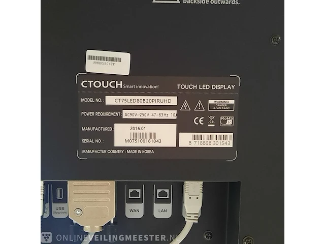 Touch screen monitor op verrijdbare standaard ctouch, ct75led80b20piruhd - afbeelding 5 van  13