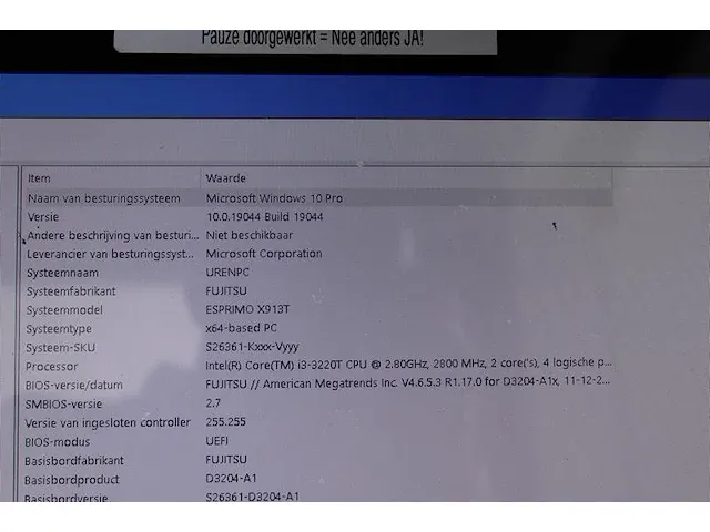 Touchscreen pc fujitsu type esprimo x913t windows 10, i3 4gb werkgeheugen en 297 gb harde schijf. - afbeelding 3 van  3
