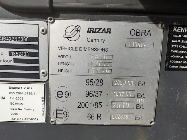 Touringcar, scania, k114 ib irizar new century high, 2005 - afbeelding 84 van  98