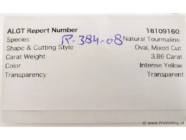 Tourmaline 3.86ct algt certified - afbeelding 8 van  9