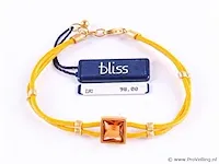 Touwarmband met zilver en diamantje - afbeelding 1 van  3