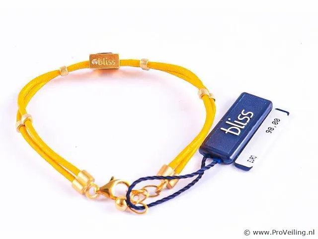 Touwarmband met zilver en diamantje - afbeelding 3 van  3