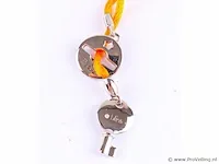 Touwarmband met zilveren sluiting en diamantje - afbeelding 2 van  5