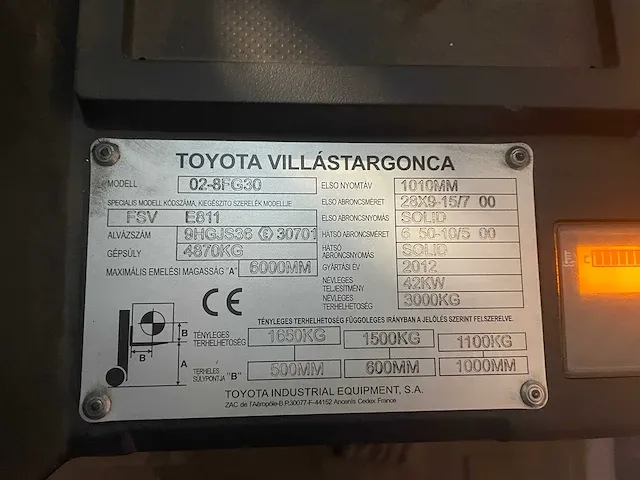 Toyota - 02-8fg30 - vorkheftruck - 2012 - afbeelding 9 van  19