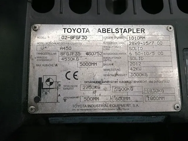 Toyota - 02-8fgf30 - vorkheftruck - afbeelding 2 van  10