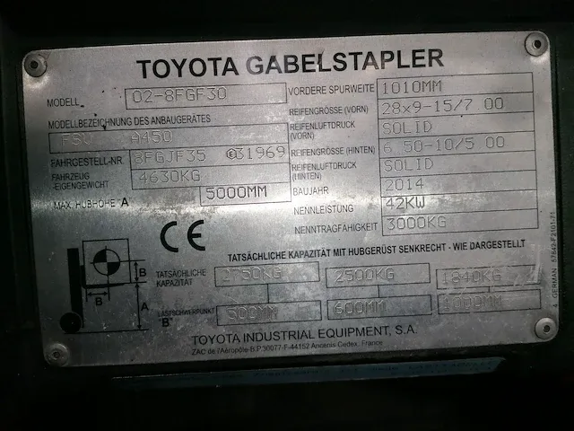 Toyota - 02-8fgf30 - vorkheftruck - afbeelding 2 van  10