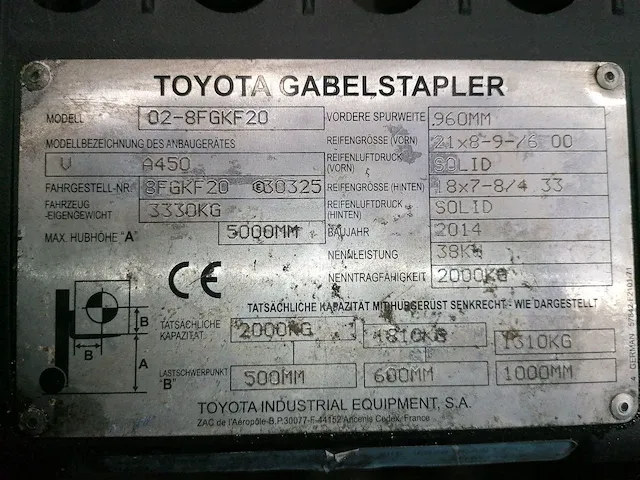 Toyota - 02-8fgkf20 - vorkheftruck - afbeelding 2 van  10