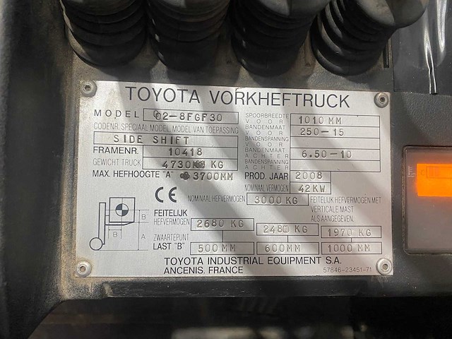 Toyota - 2008 - 02-8 fgf 30 - vorkheftruck - afbeelding 11 van  12