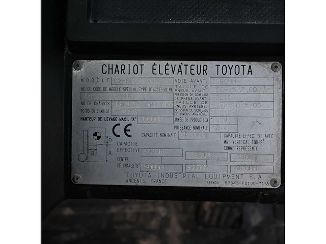Toyota - 2008 - 02-8fgjf35 - vorkheftruck - afbeelding 8 van  17