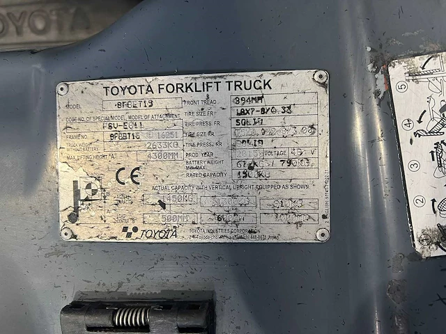 Toyota - 2015 - 8fbet15 - vorkheftruck - afbeelding 5 van  6
