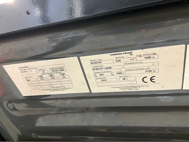 Toyota - 8fbe16t - vorkheftruck, vorkensteller, side-shift, bluespot, 2018 - afbeelding 5 van  21
