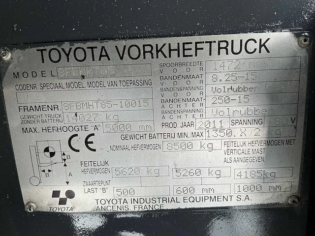 Toyota - 8fbmht85 - vorkheftrucks - 2011 - afbeelding 4 van  12