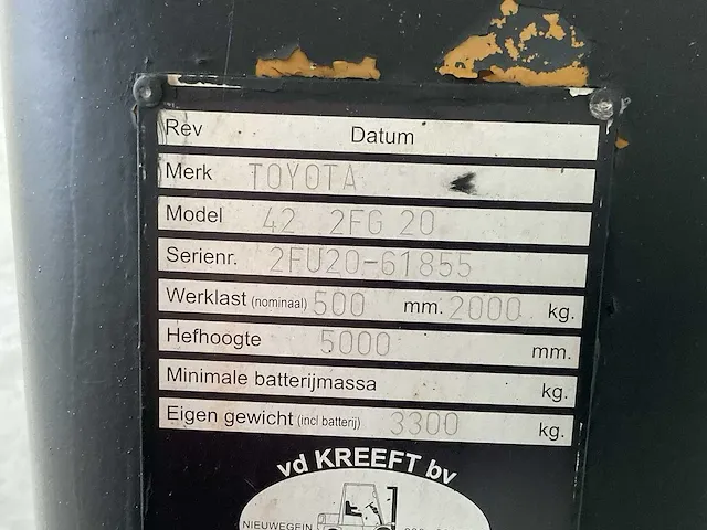 Toyota 42 2fg 20 vorkheftruck - afbeelding 7 van  17