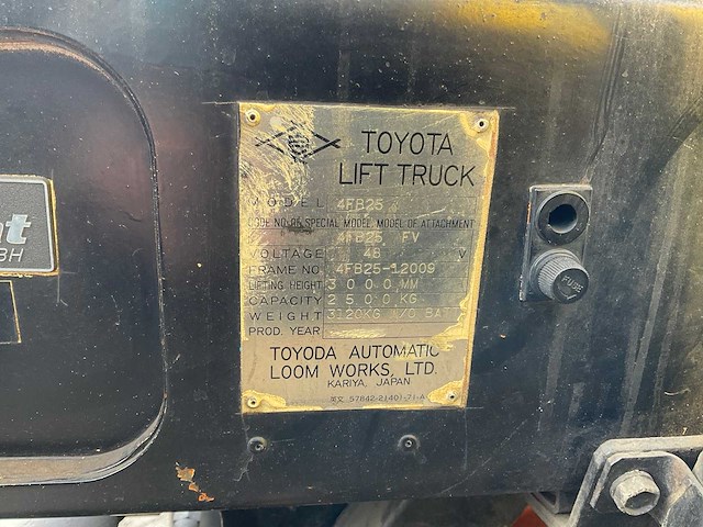 Toyota 4fb25 vorkheftruck - afbeelding 9 van  23