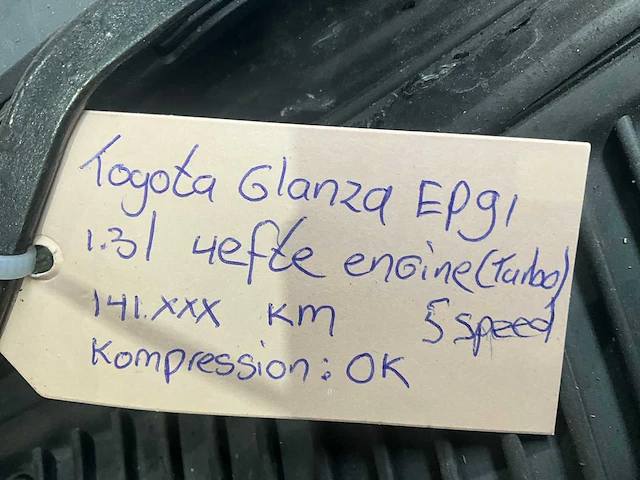 Toyota glanza ep91 1.3l 5speed turbo automotor ( halfcut) - afbeelding 9 van  9