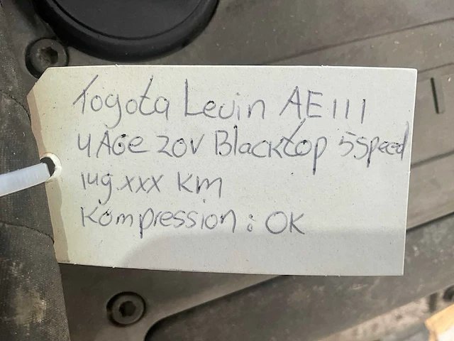 Toyota levin ae111 20v blacktop 5 speed 4age automotor - afbeelding 5 van  5