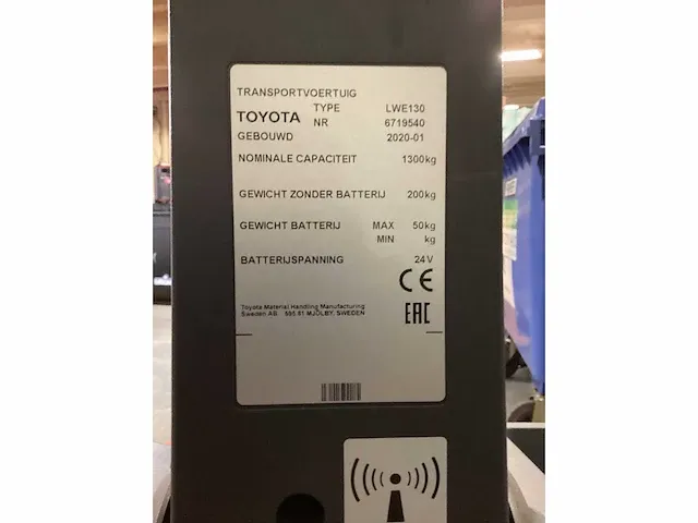 Toyota lwe130 elektrische palletwagen scherpenzeel - afbeelding 8 van  12